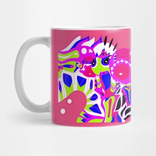 pink kitsch armored alien ecopop Mug